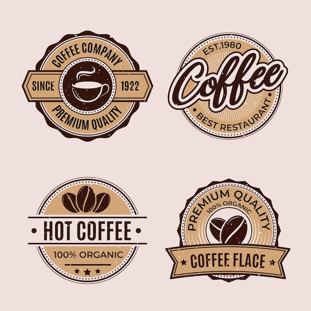 Download Free Vector | Retro coffee shop logo collection