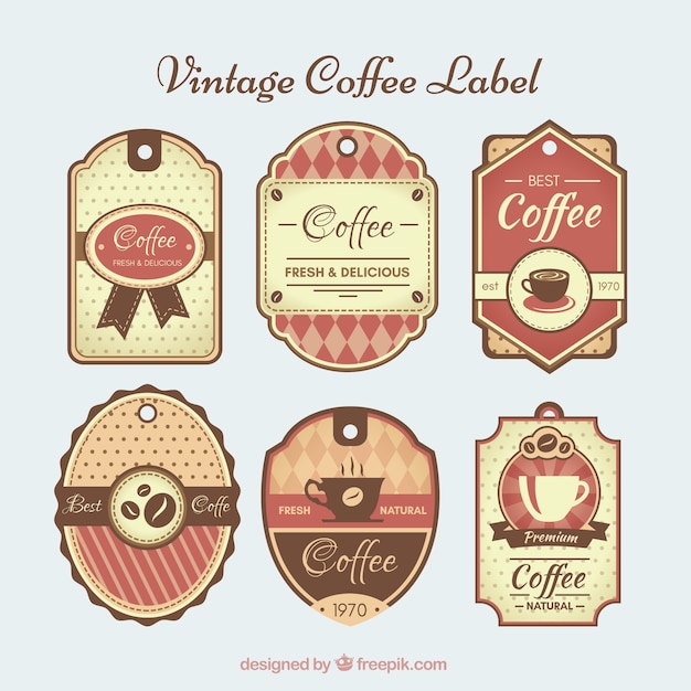 Retro coffee stickers