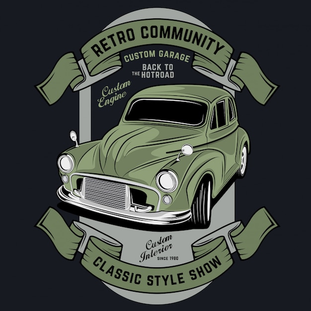 Premium Vector | Retro community