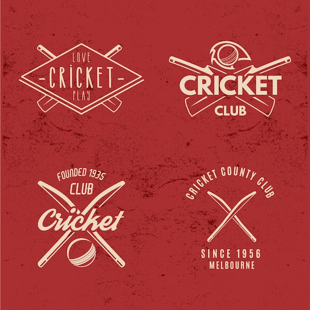 Download Free Retro Cricket Logos Collection Premium Vector Use our free logo maker to create a logo and build your brand. Put your logo on business cards, promotional products, or your website for brand visibility.