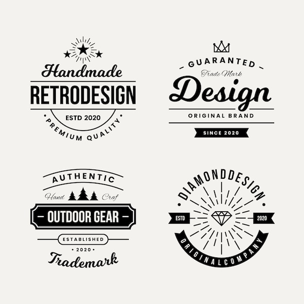 Premium Vector | Retro design for logo collection