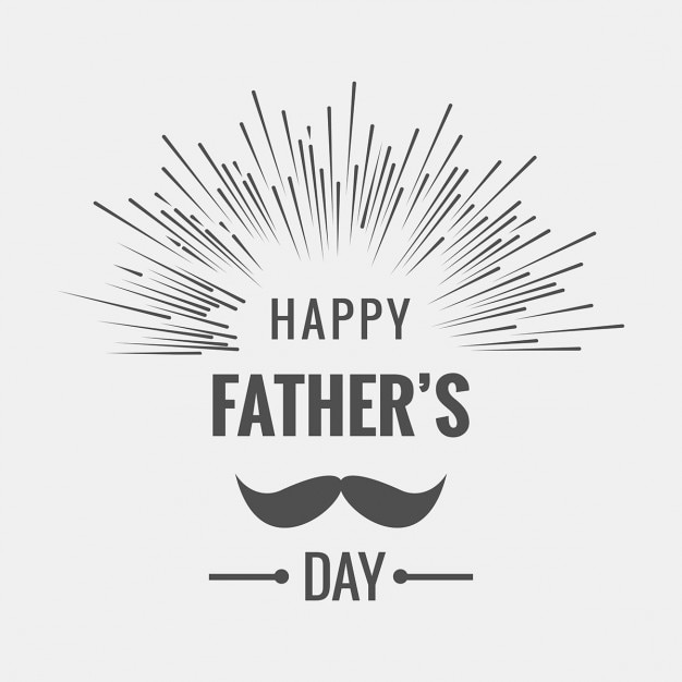Retro father's day background with lines and
moustache