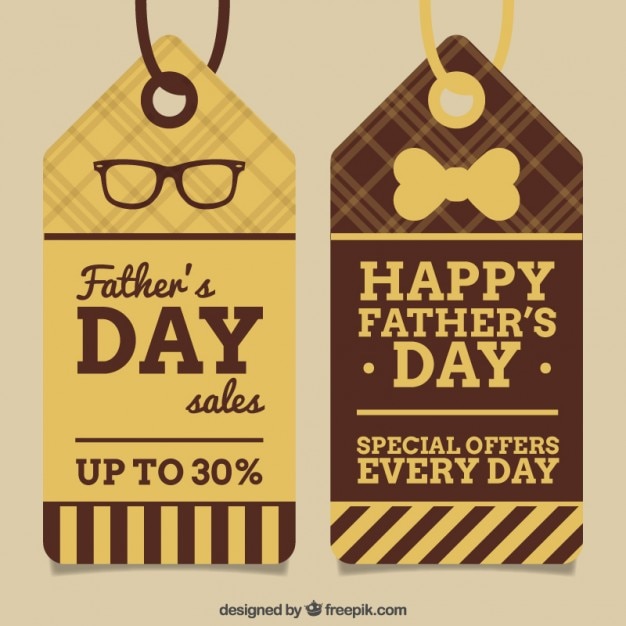 Retro father\'s day sale tags