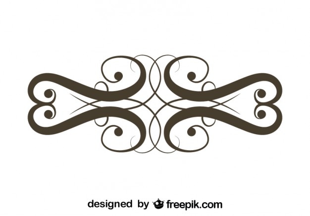 Download Retro Floral Decorative Symmetrical Graphic Element Vector ...