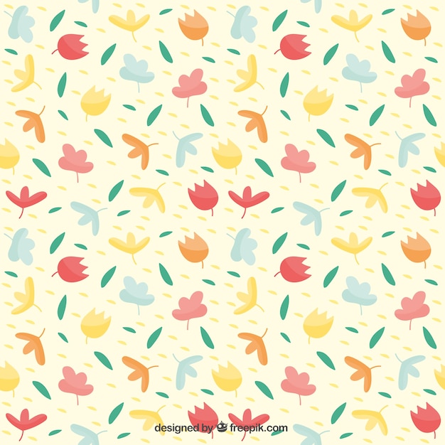 Retro Flower and Leaves Pattern