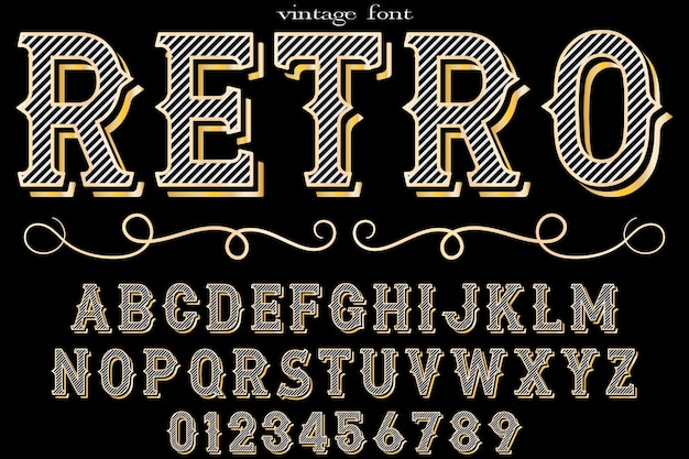 Premium Vector Retro Font Typography Design 7707