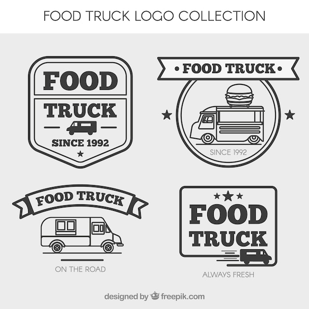 Download Free Retro Food Truck Logo Collection Free Vector Use our free logo maker to create a logo and build your brand. Put your logo on business cards, promotional products, or your website for brand visibility.
