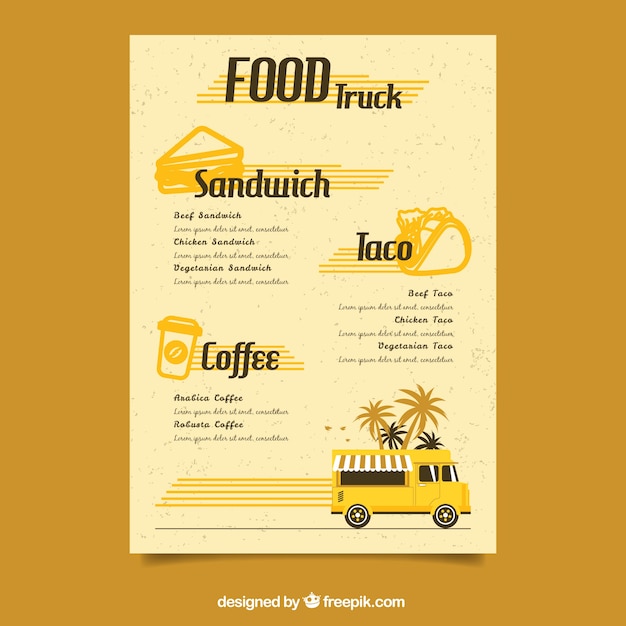 free-vector-retro-food-truck-menu-template