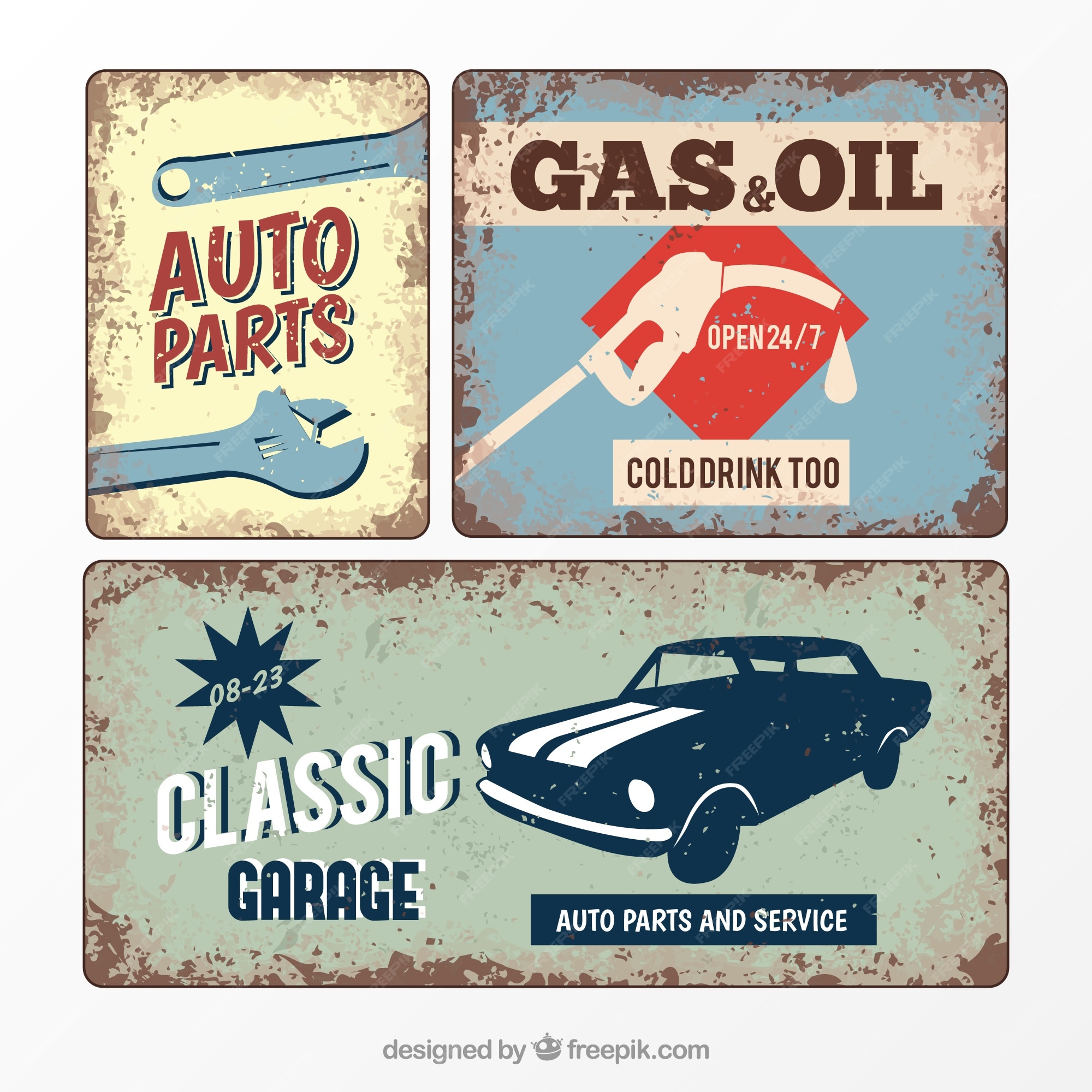 Premium Vector | Retro garage poster