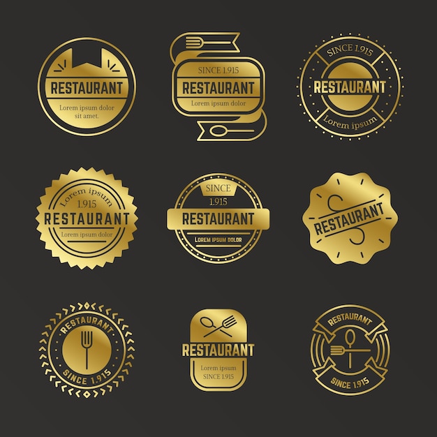 Download Free Download This Free Vector Retro Golden Restaurant Logo Collection Use our free logo maker to create a logo and build your brand. Put your logo on business cards, promotional products, or your website for brand visibility.