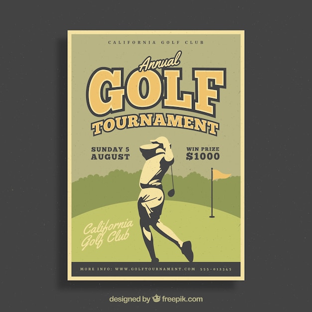 Retro golf tournament poster