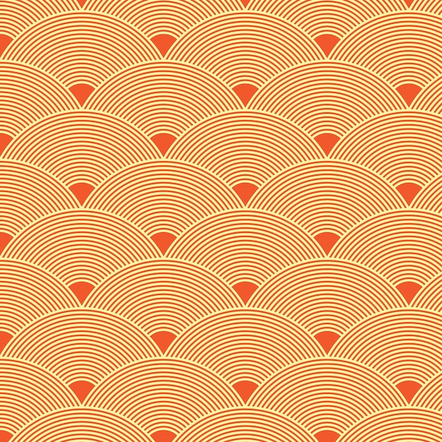 Retro half circle pattern background | Premium Vector