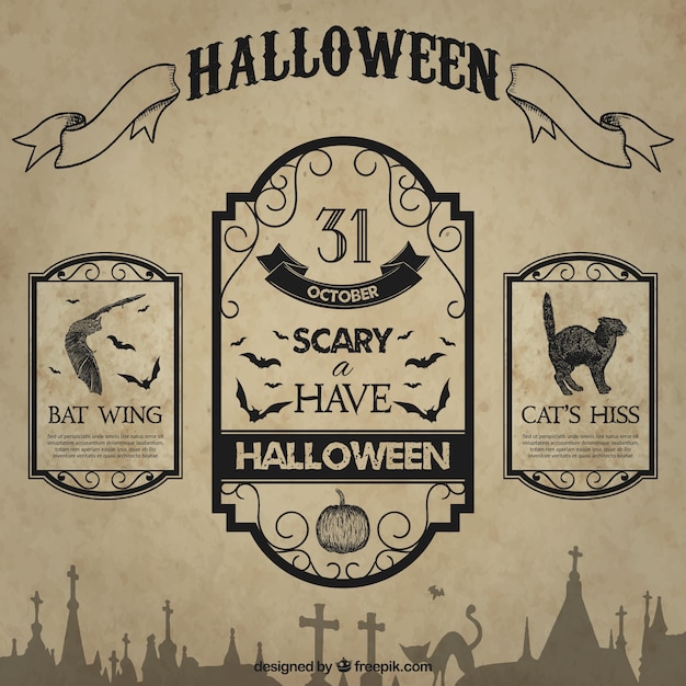 Download Retro halloween poster | Free Vector