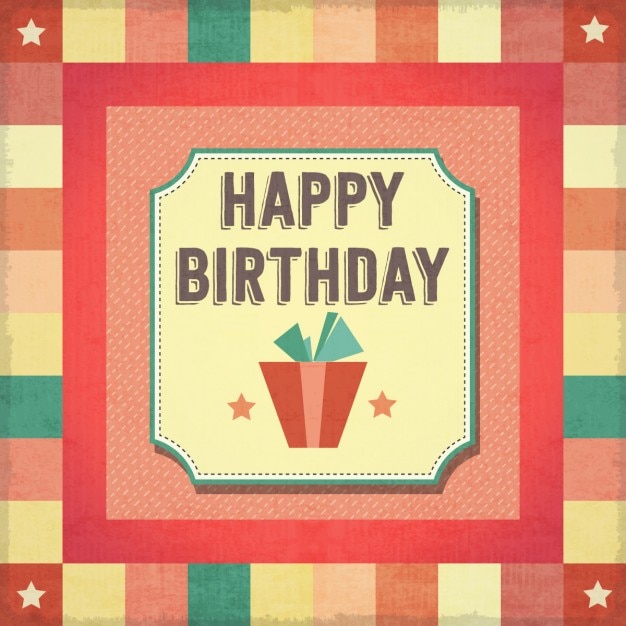 Free Vector | Retro happy birthday card