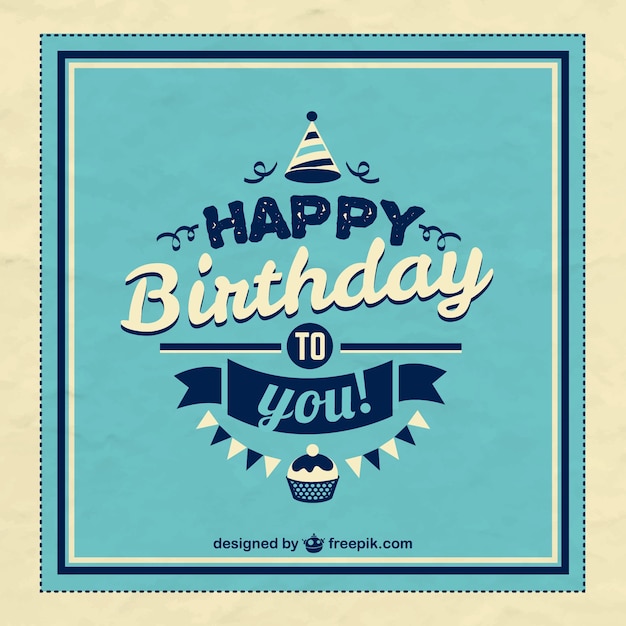 Download Free Vector | Retro happy birthday card