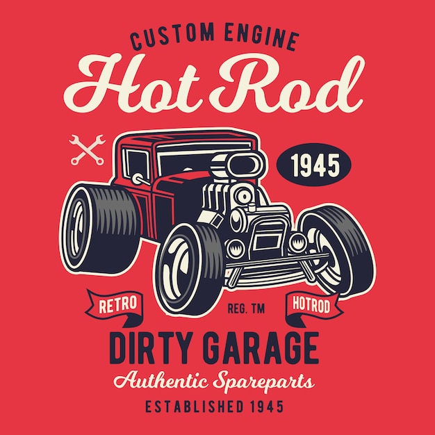 Retro hotrod | Premium Vector