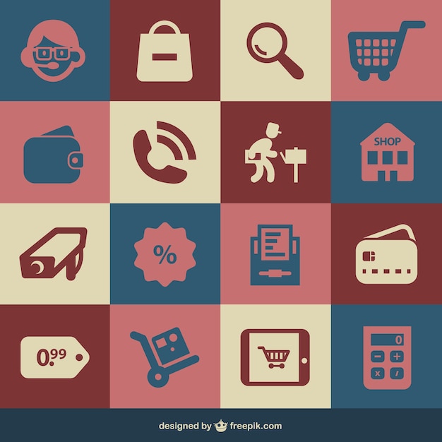 Download Free Vector | Retro icons collection
