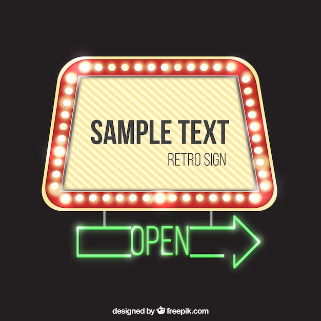 Free Vector | Retro illuminated sign