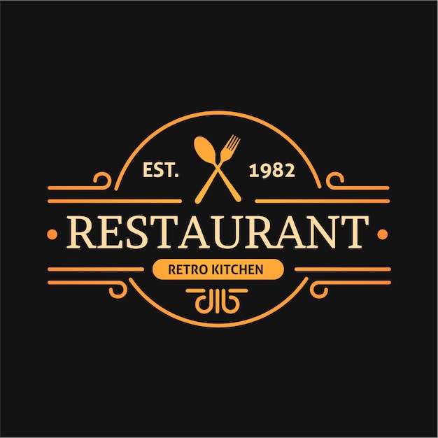 Download Premium Vector | Retro kitchen design restaurant logo