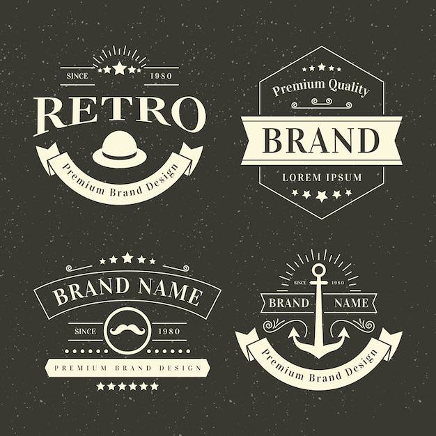 Download Free Download Free Retro Logo Collection Template Theme Vector Freepik Use our free logo maker to create a logo and build your brand. Put your logo on business cards, promotional products, or your website for brand visibility.