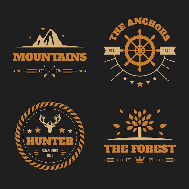 Free Vector | Retro logo collection