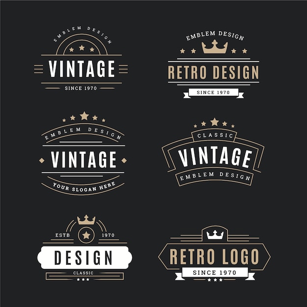 Download Free Retro Logo Collection Free Vector Use our free logo maker to create a logo and build your brand. Put your logo on business cards, promotional products, or your website for brand visibility.