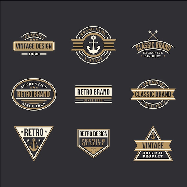 Free Vector | Retro logo template collection