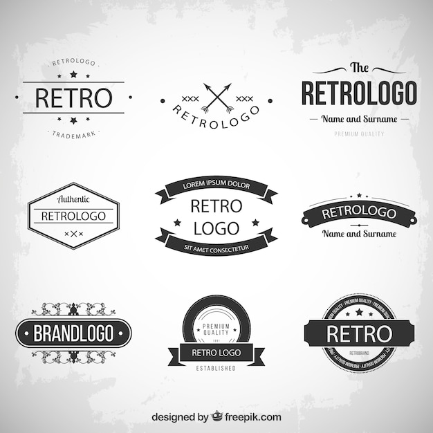 Download Free Download This Free Vector Retro Logos Collection Use our free logo maker to create a logo and build your brand. Put your logo on business cards, promotional products, or your website for brand visibility.