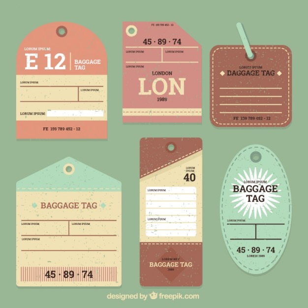 retro luggage tags