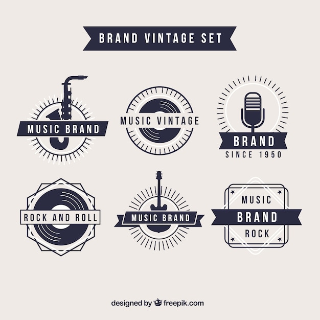 Download Free Retro Music Brand Logos Premium Vector Use our free logo maker to create a logo and build your brand. Put your logo on business cards, promotional products, or your website for brand visibility.
