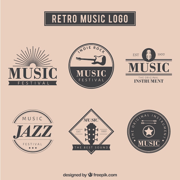 Retro music logo set | Free Vector
 Vintage Music Logos