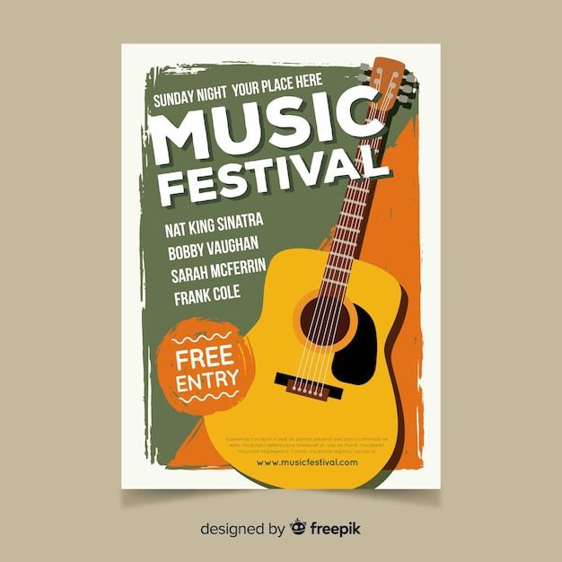 Free Vector | Retro music poster template