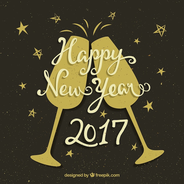 Retro new year toast background | Free Vector