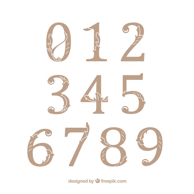 Download Free Vector | Retro number collection