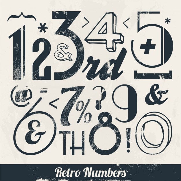 Download Free Vector | Retro numbers