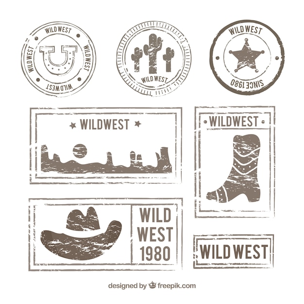 wild west new frontier stamps, blank forms and ink
