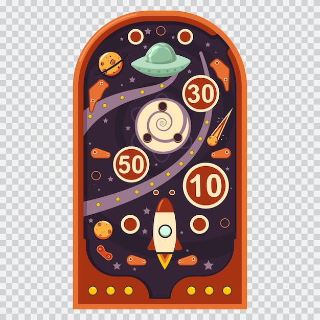 Premium Vector Retro Pinball Machine With Space Game Cartoon