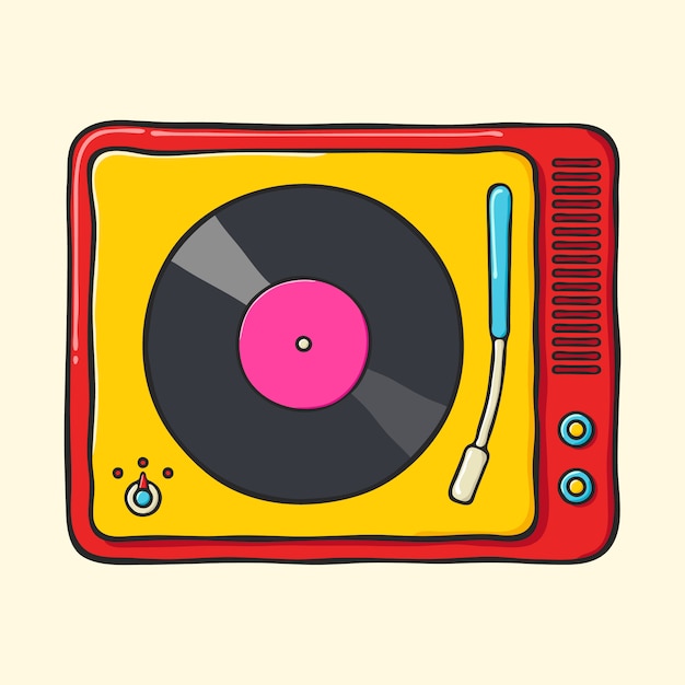 Download Retro portable turntable | Premium Vector