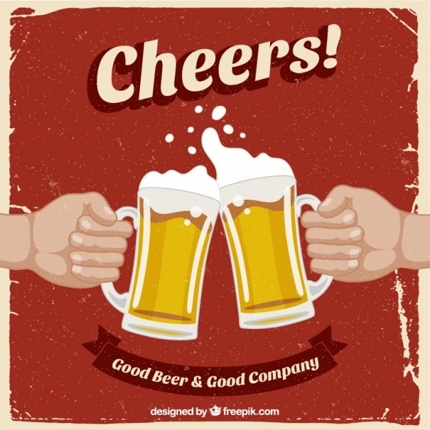 Retro poster with beers | Free Vector