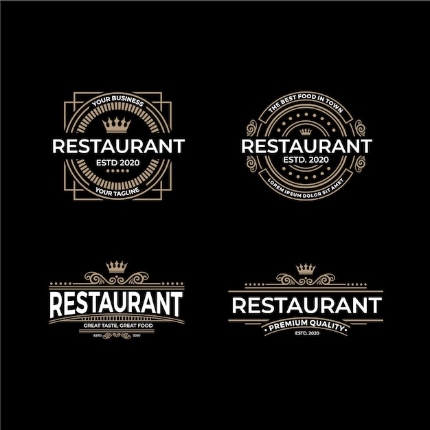 Download Free Retro Restaurant Logo Template Collection Free Vector Use our free logo maker to create a logo and build your brand. Put your logo on business cards, promotional products, or your website for brand visibility.