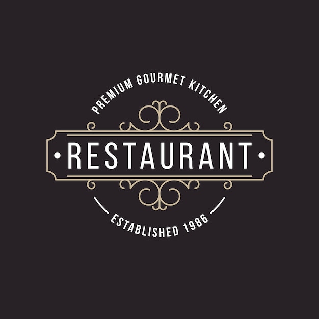Premium Vector | Retro restaurant logo
