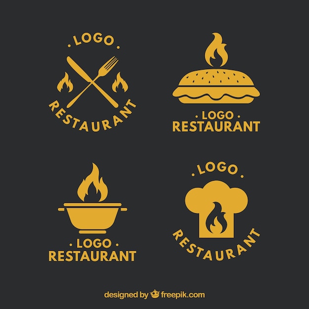 Premium Vector | Retro restaurant logos set