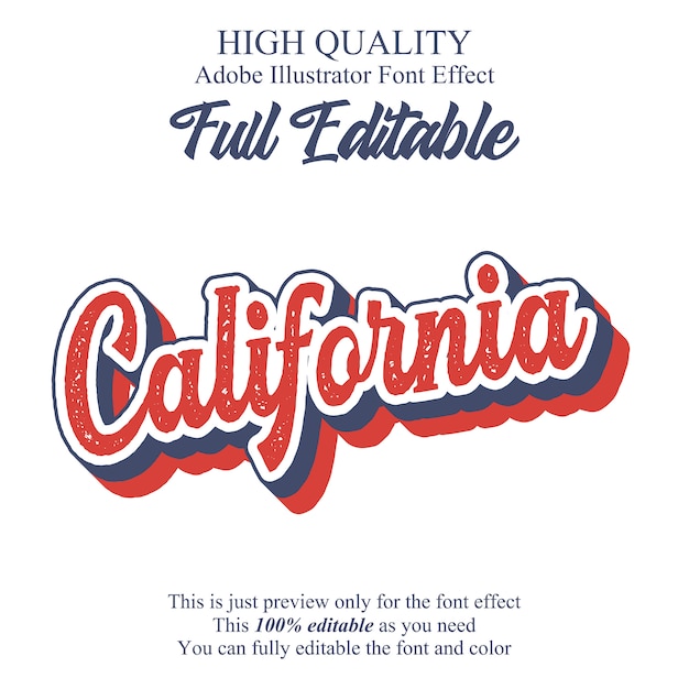 Retro script editable typography font effect Premium Vector