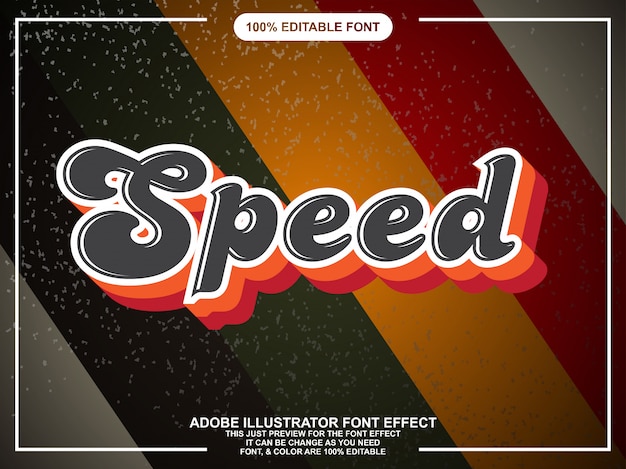 Download Retro script text style font effect Vector | Premium Download