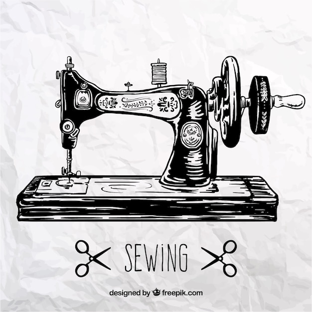 Download Retro sewing machine Vector | Premium Download