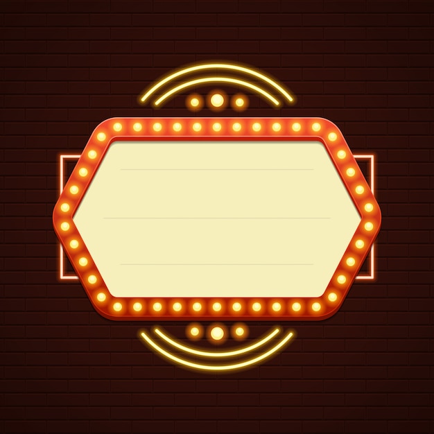 Premium Vector | Retro showtime sign sale cinema signage light bulbs ...