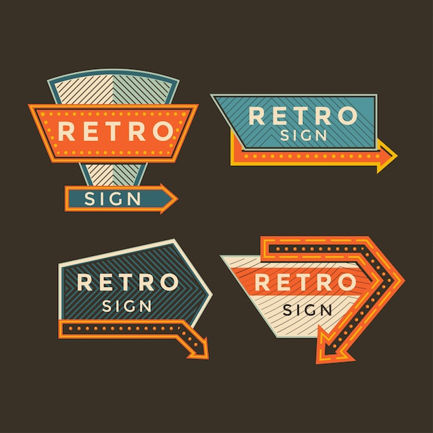 Premium Vector | Retro sign set