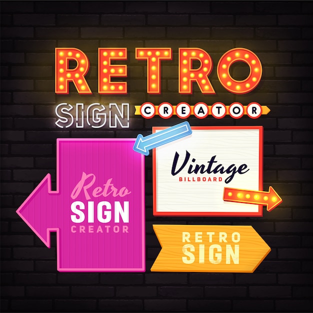 Premium Vector | Retro signboard