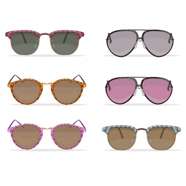 Free Vector | Retro sunglasses collection