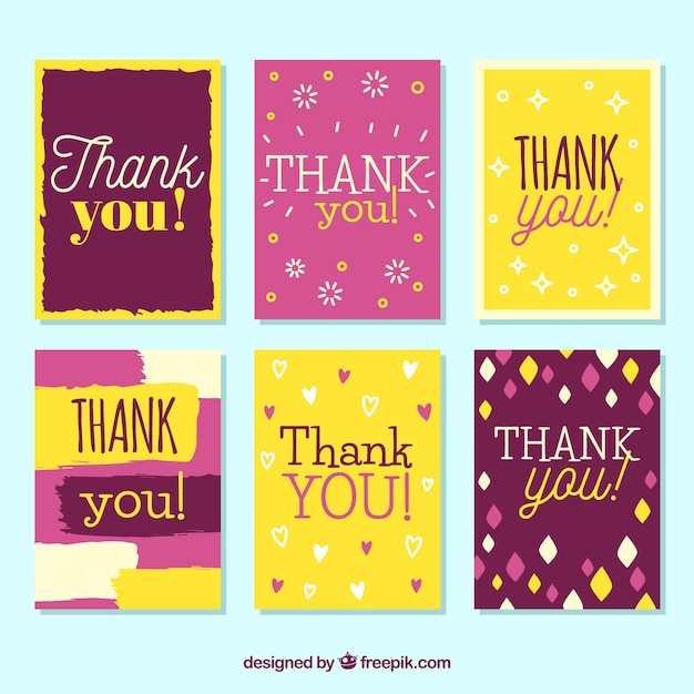 Free Vector Retro Thank You Card Collection 4825